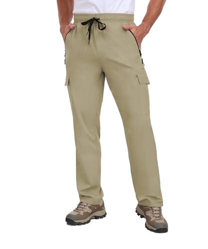 Mens Hiking Pants Cargo Waterproof UPF 50+ Lightweight Quick Dry with Zipper Pocket for Work Fishing HH24011 - Main Image