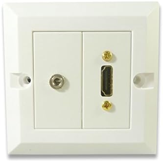 C4A Single HDMI and 3.5mm Jack Wall Plate/Easy Connect Faceplate/White