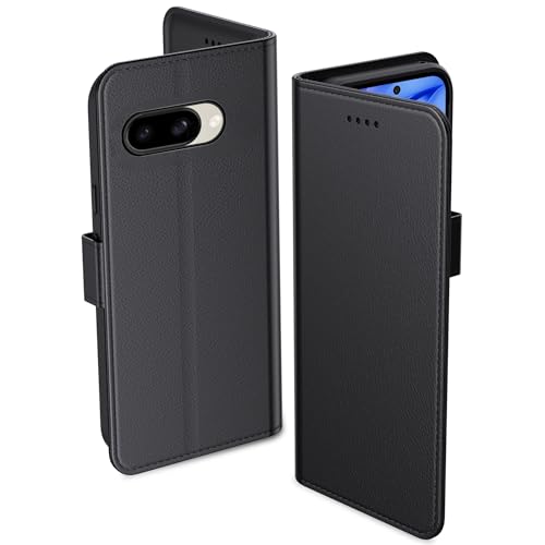 Aiziki for Pixel 9a Case, (Not for Pixel 9) PU Leather Flip Cover Phone Case Protector with id Holder Card Slots Magnetic Closure Protective Phone Cover for Google Pixel 9a Case Wallet Black