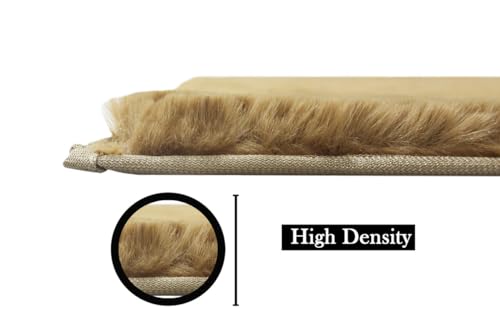 Image of Rabbit Fur Area Rug 6x8 Ft | Super Soft Plush Carpet with Anti-Slip Backing | Washable Luxury Rug for Bedroom, Living Room & Home Decor
