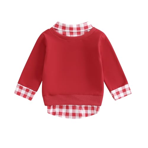 Toddler Boy Halloween Clothes Baby Christmas Outfits Pumpkin/Truck Embroidery Long Sleeve Plaid Fall Sweatshirt2