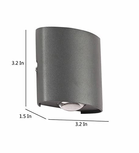 Image of SAH Led Metal Outdoor Wall Light, Black, Waterproof, Warm White for Entryway, Gardens, Pathways, Vanity, Pool Side, Outdoor Stairs and Walls (Modern, 2) (2 Way, Pack of 1)
