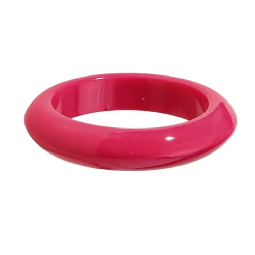 Image of Colorful Geometric Round Circle Resin Acrylic Bangle Bracelet Cute Handmade Chunky Statement Wristband Bracelet for Women Vintage Jewelry