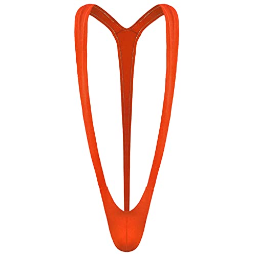 JEERLEEP Men's Borat Mankini Underwear-Orange