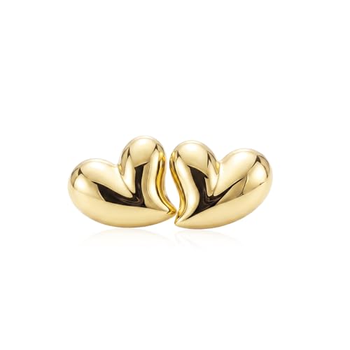 Image of FRUMOS 18K Gold Plated Chunky Hoop Earrings for Women Fashion Thick Gold Hoops Set Jewelry for Birthday Christmas Gifts