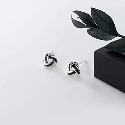 Boucles d'oreilles triangle S925 anti-allergie style coréen géométrique noir