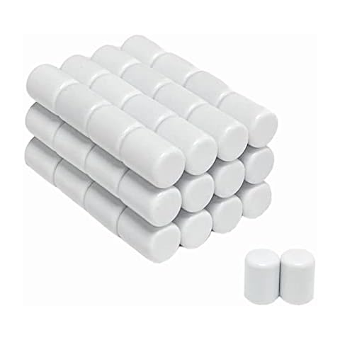 Small Cylinder Neodymium Magnets, 50Pcs Strong Refrigerator Magnets Tiny Rare Earth Magnets for Crafts, DIY, Science, Office,Mini White Epoxy Rod Magnet,6 x 8 mm Cover
