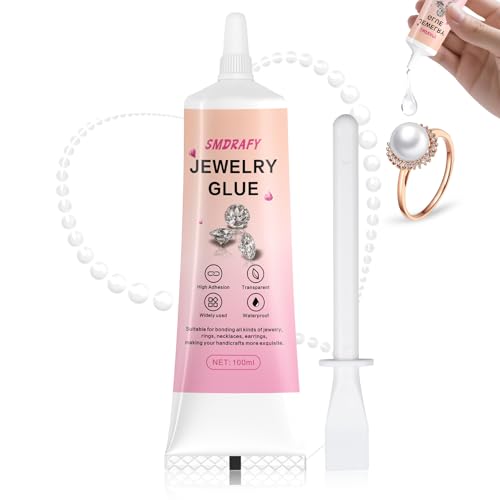 Cola Transparente, Pegamento para Joyas, Pegamento Textil, Para Pegar Cristales, Artesanías, Accesorios de Moda y Productos Hechos a Mano,100ML