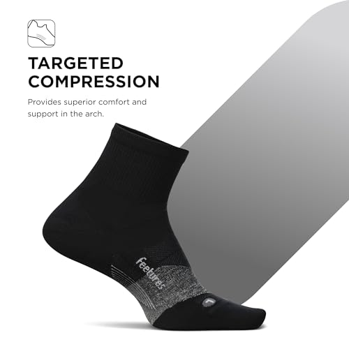 Image of Feetures Elite Light Cushion Quarter Solid - Sport Sock with Targeted Compression
