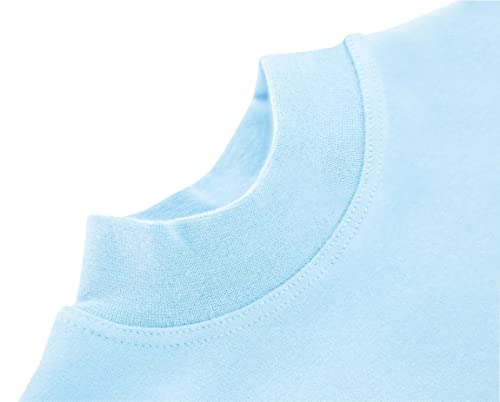 Image of Lilax Girls' Basic Long Sleeve Mock Turtleneck Cotton T-Shirt