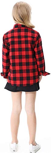 Image of SANGTREE Girls & Women's Long Sleeve Flannel Plaid Shirt Button Down Shirts, 3 Months - US 2XL