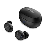 Беспроводная bluetooth-гарнитура Philips tws с микрофоном и питанием на 18 часов в черном цвете стандарт tat1235bk/97
