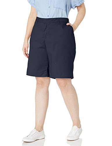 Dickies Women's Size Relaxed Fit 9 inch Flat Front Short Plus, Dark Navy, 18W