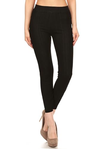 Image of Leggings Depot Women's Cotton Blend Stretch Pull-on Jeggings Casual Pants with Pockets (Available in Plus Size)