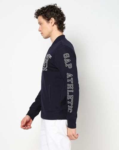 Image of Gap Men Graphic Print Full Sleeves Collared Neck Sweatshirt