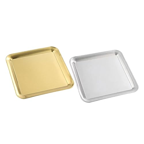 MAGICLULU 2 Piezas bandejas para comida planchas de asar planchas para asar sartén grill exterior alimento placas de acero inoxidable para el hogar plato de comida para banquete