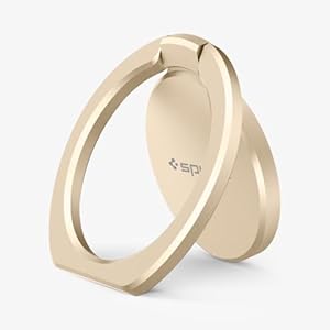 Spigen Style Ring 360 Cell Phone Ring/Phone Grip/Stand/Holder for all Phones and Tablets compatible with Magnetic Car Mount – Champaign Gold