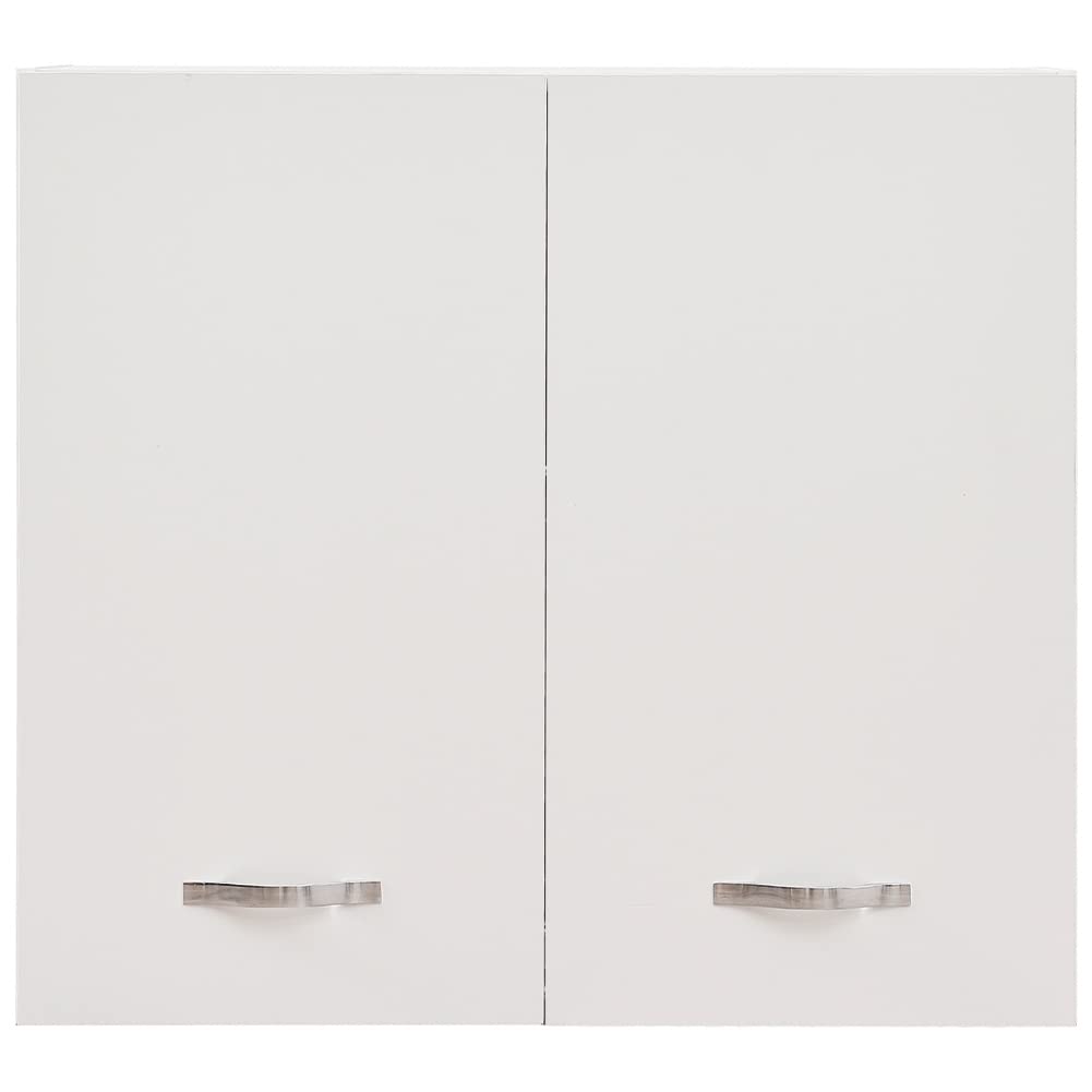 Shally Dogan Pensile Scolapiatti con Vassoio Salvagoccia da Cucina, Mobile a Parete in Legno Resistente, Armadio Sospeso con Due Ante e Due Ripiani, Dimensioni 80 x 32 x 72H cm (Bianco)