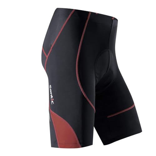 Amazon Santic Mens Cycling Shorts Men Padded Cycle Shorts Mens Road Bike Shorts with Pad Cycling Clothing for Men Wine Red EU M #ad
