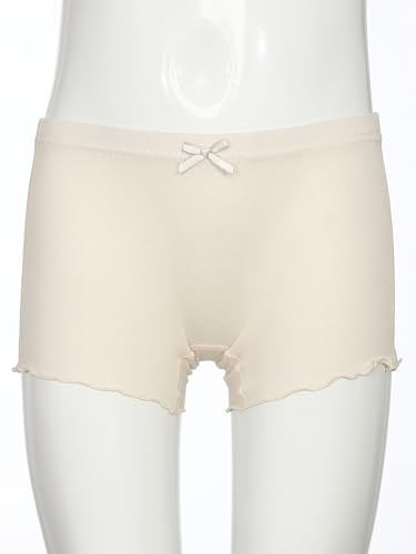 Kids Girls Ribbed Lettuce Hem Shorts Solid Color Dance Panties Bowknot Safety Underdress Shorts Underwear3