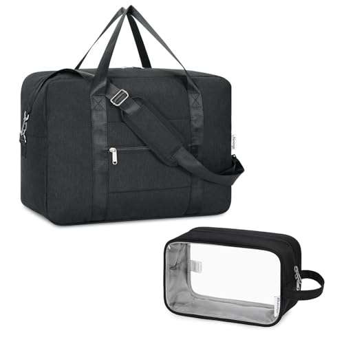 Narwey Travel Duffel Bag With Clear Travel Toiletry Bag for Women and Men