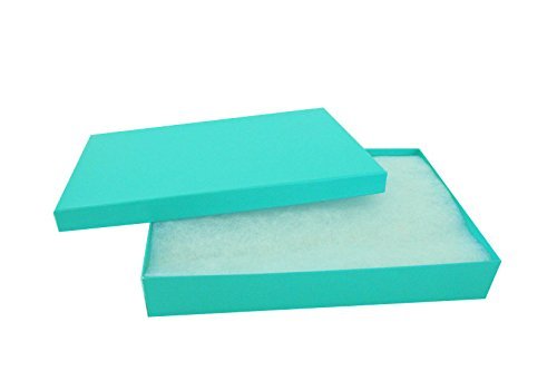 TheDisplayGuys - 25-Pack 53 Cotton Filled Cardboard Paper Jewelry Boxes Gift Case - Teal Green 5 4 x