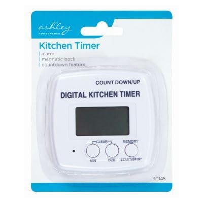 Ashley Housewares White Ashley Magnetic Digital Kitchen Timer - 1X Egg Oven Food Cooking Cooker Stopwatch Countdown Alarm Stop Clock Watch Fridge Magnet