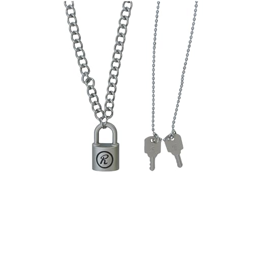 Anime Nana Sid Vicious 'R' Lock & Chain Necklace Nanjing Pendant Cosplay Jewelry Gift for Lovers Couple