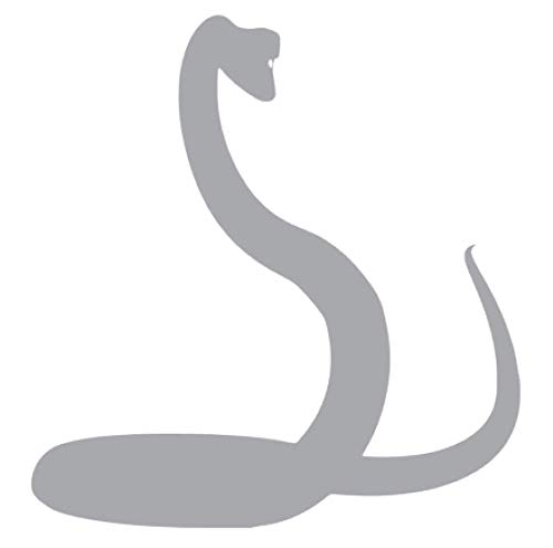 Silhouette Snake Reptile y1001 Vinyl Sticker Decals (Pack of 2) for Car Window Laptop Phone Tablet (10" x 9.5", Silver)