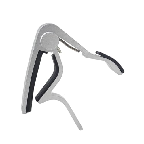 BESPORTBLE 1PC Clip Guitar Tuner and Capo Key for Acoustic Electric Guitar Ukulele Banjo Mandolin Durable Silver Design