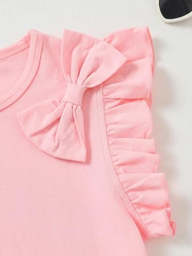 Image of Girls' Summer Shirts Cute Tops Ruffle Sleeve Crew Neck Casual Tees