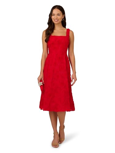 Adrianna Papell Womens Soutache Rosette Midi Dress4