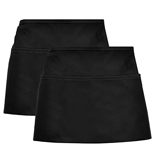 nuoshen Waist Apron, Anti-dirt Waist Aprons Short Black Apron
