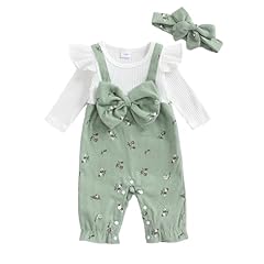 Green Floral Romper With Headband