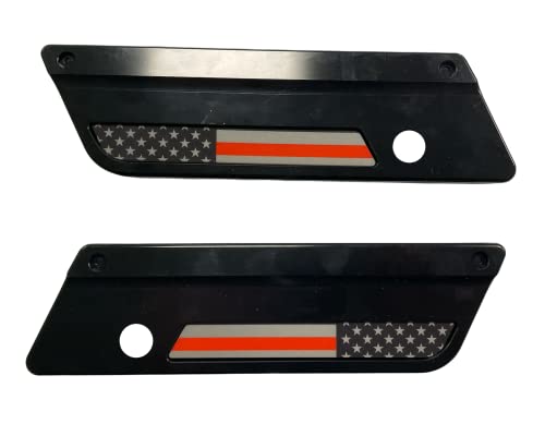 Pares de inserts para alforjas con diseño bandera americana rojo, compatibles con modelos Harley Davidson Touring 2013 y anteriores miniatura 2
