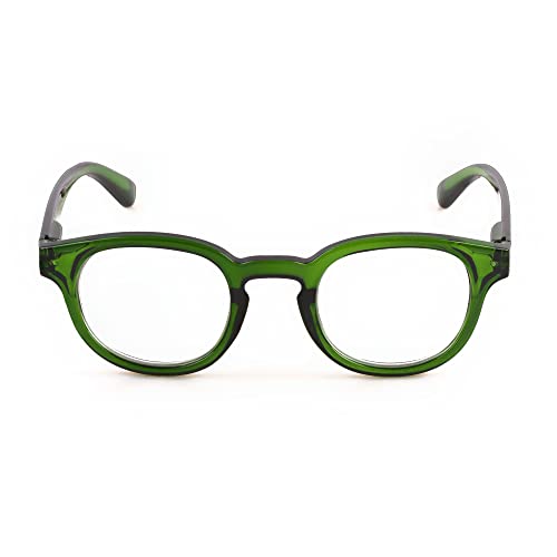 Contacta, Hipstyle Bebop Lunettes de lecture pour homme et femme, lunettes classiques et colorées, monture avec tiges Flex, couleur verte, dioptries +2,50,...