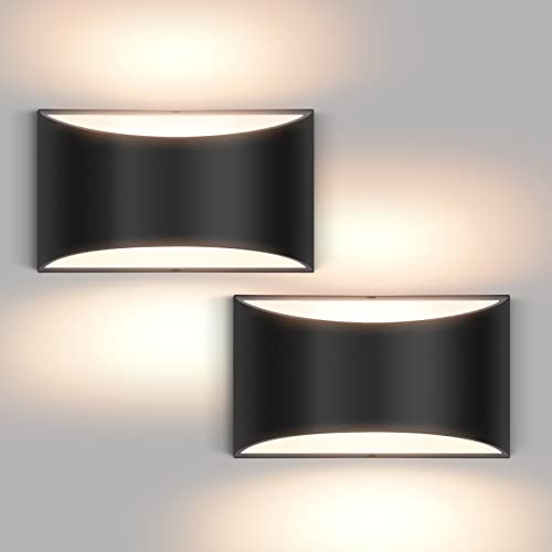 Aiilsmp Black Modern Led Wall Sconces Set Of Two Hardwired Wall Sconces Indoor Up And Down Wall Mount Light For Living Room, Bedroom, Hallway Warm White 3000K(With G9 Bulbs) #TOP28