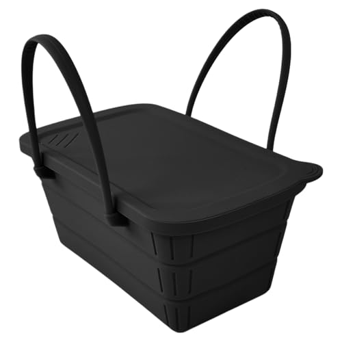 Cubo de hielo de silicona, cubo de cerveza plegable con tapa, cubos de hielo, enfriador de cerveza, suministros de fiesta para piscina, pesca, viajes, picnics, playa, camping, 22 x 11,5 x 12 cm