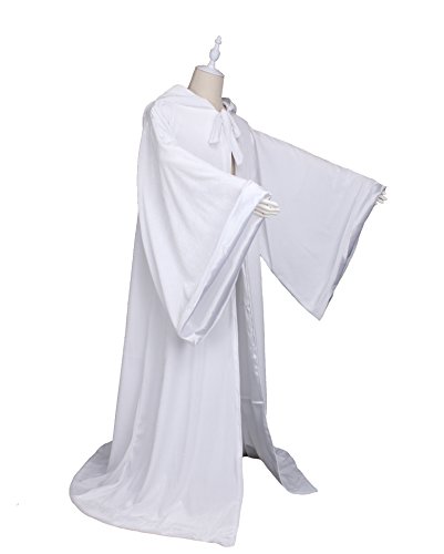 Luckymjmy Velvet Wizard Robe With Satin Lined Hood And Sleeves (White) #TOP2