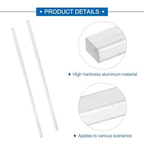 Image of MECCANIXITY 6 Pcs Square Aluminum Flat Bar, 5 /32 inch (4mm) Thick x 5 /16 inch (8mm) Width x 12 inch (305mm) Long 6061 Aluminum Flat Plate Solid New Mill Stock Silver for Industrial Building