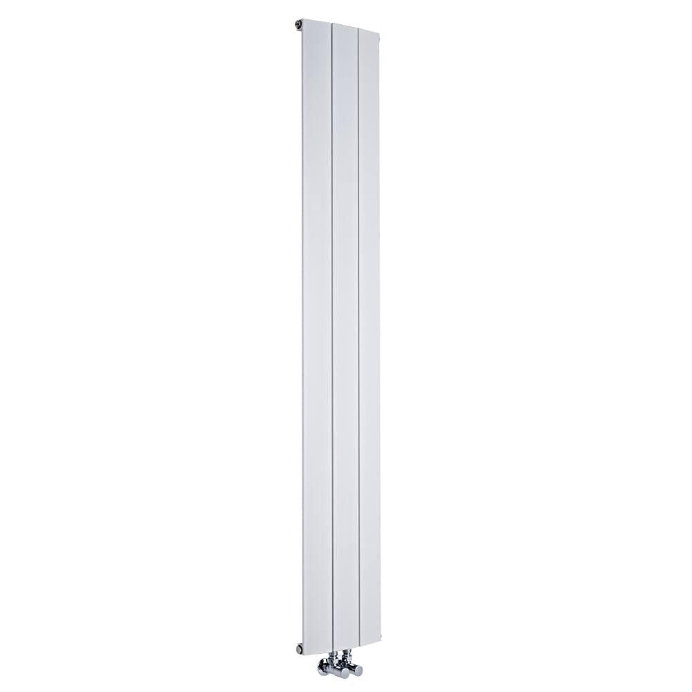 Milano White Skye Vertical Single Flat Panel Aluminium Radiator - 1800Mm X 280Mm