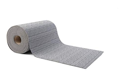 Homelife Tapis de cuisine antidérapant, lavable, en vinyle, 52 x 350 cm, fabriqué en Italie, anti-taches, en PVC, intérieur et extérieur, coloré, gris, chiné, long tapis en caoutchouc [350 cm]