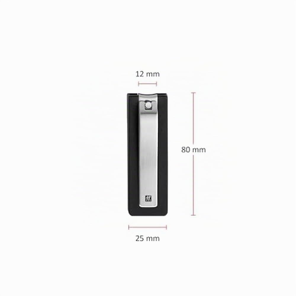 ZWILLING Cortaúñas (con caja atrapaúñas, fuerte efecto de palanca para dedos y pies, filo ligeramente curvado), Premium, negro 80 mm