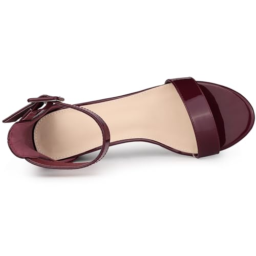 Allegra K Women's Block Low Heels Ankle Strap Sandals4