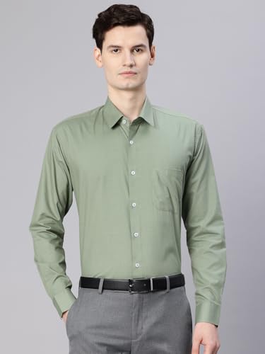 Image of Majestic Man Men's Solid Cotton Blend Wrinkle-Resistant Slim Fit Easy-Iron Formal & Office Wear
