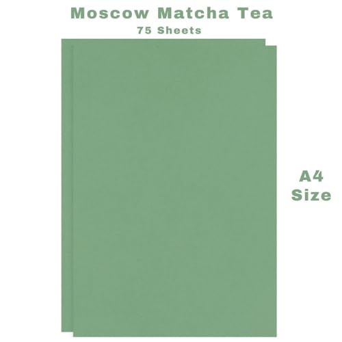 Image of CVANU Premium A4 Color Paper Sheets Moscow Matcha Tea 120 GSM Color Art Papers for Kids DIY Arts and Crafts| Scrapbooking| Card Making (Pack of 75)