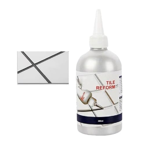 Kit de reparación de lechada de azulejos, relleno de reparación de azulejos impermeable de 280 ml, reparación y renovación de juntas de lechada y juntas, azulejos de secado rápido