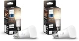 Philips Hue Smart 75W A19 LED Bulb - Soft Warm White Light - 2 Pack - 1100LM - E26 - Indoor - Control with Hue App - Compatible with Alexa, Google Assistant and Apple Homekit