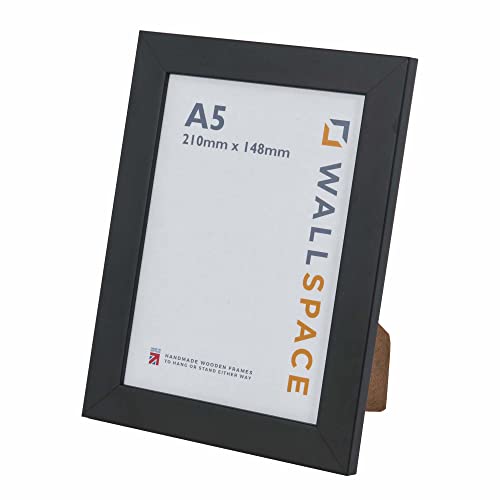 Wall Space A5 Black Frame| A5 Photo Frame Black | A5 Black Picture Frames | Natural Wood A5 Picture Frames | All Wooden Black A5 Photo Frames are made from SOLID WOOD and have REAL GLASS
