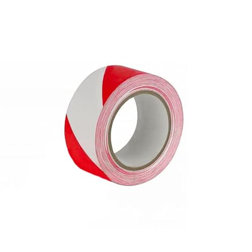 Masidef Member Of The Würth Group Nastro Segnaletico Bianco Rosso, Per Delimitazione Aree Private O Pericolose, Non Adesivo, 200 Metri